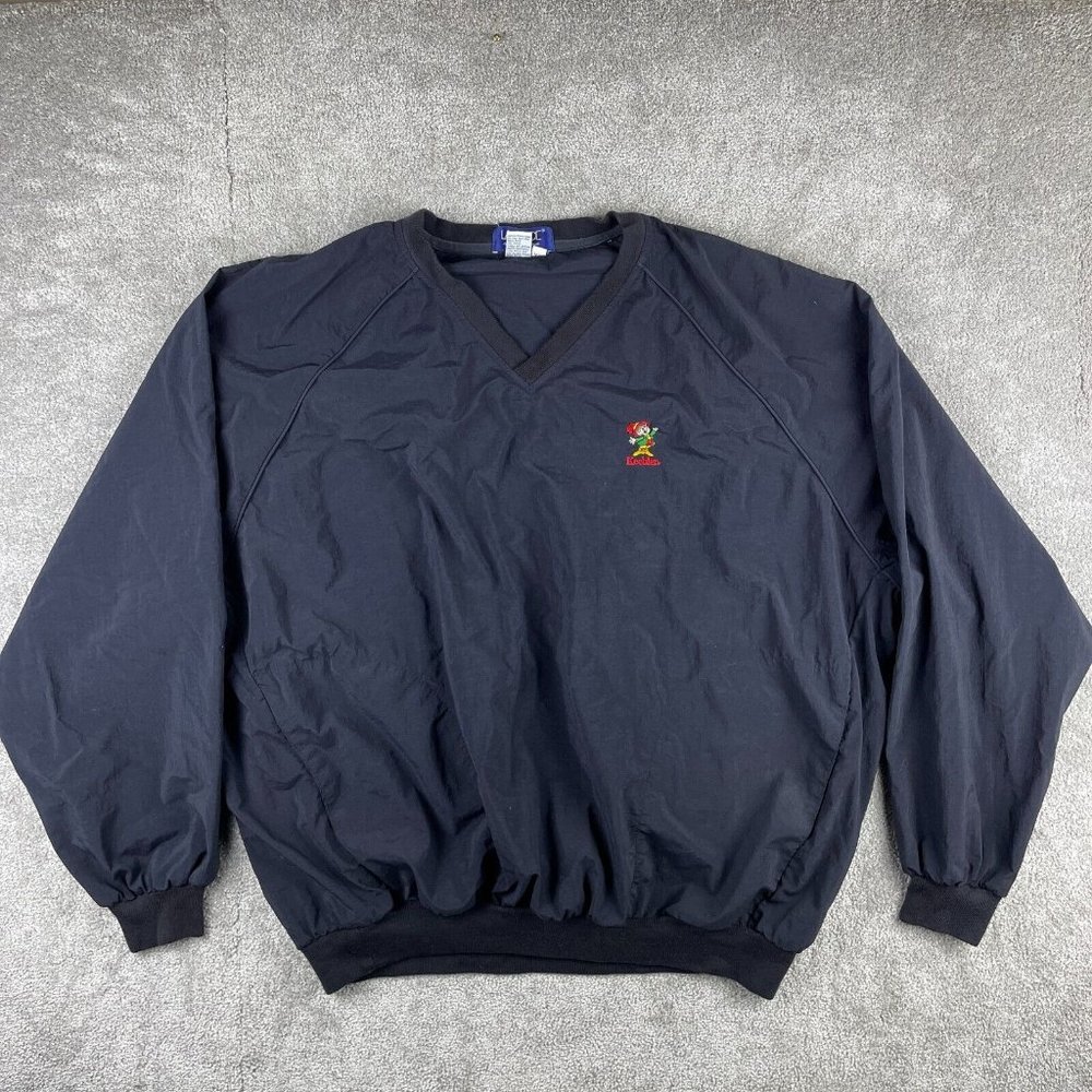 VTG Keebler Elf Windbreaker PulloverJacket Men's Size 2XL Black Made in USA 90's
